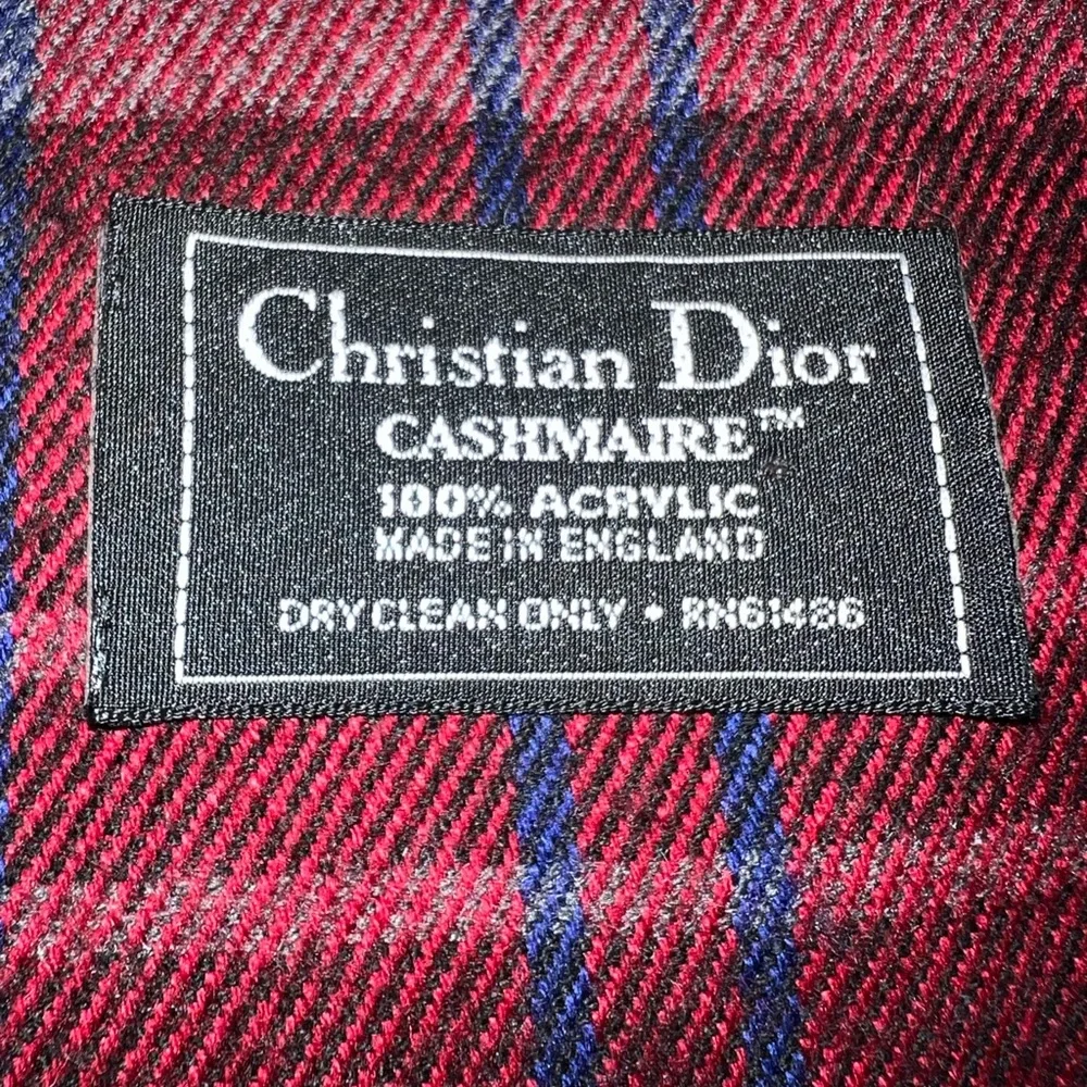 Christian Dior Plaid Scarf - Made in England Cashmere elegant unisex sca…